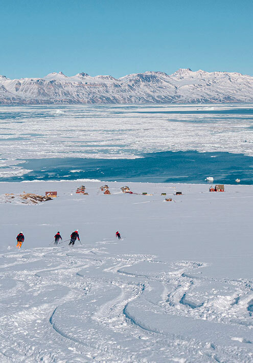 Weber family organizes numerous private ski expeditions in the Arctic including super yacht heli-skiing on Greenland.